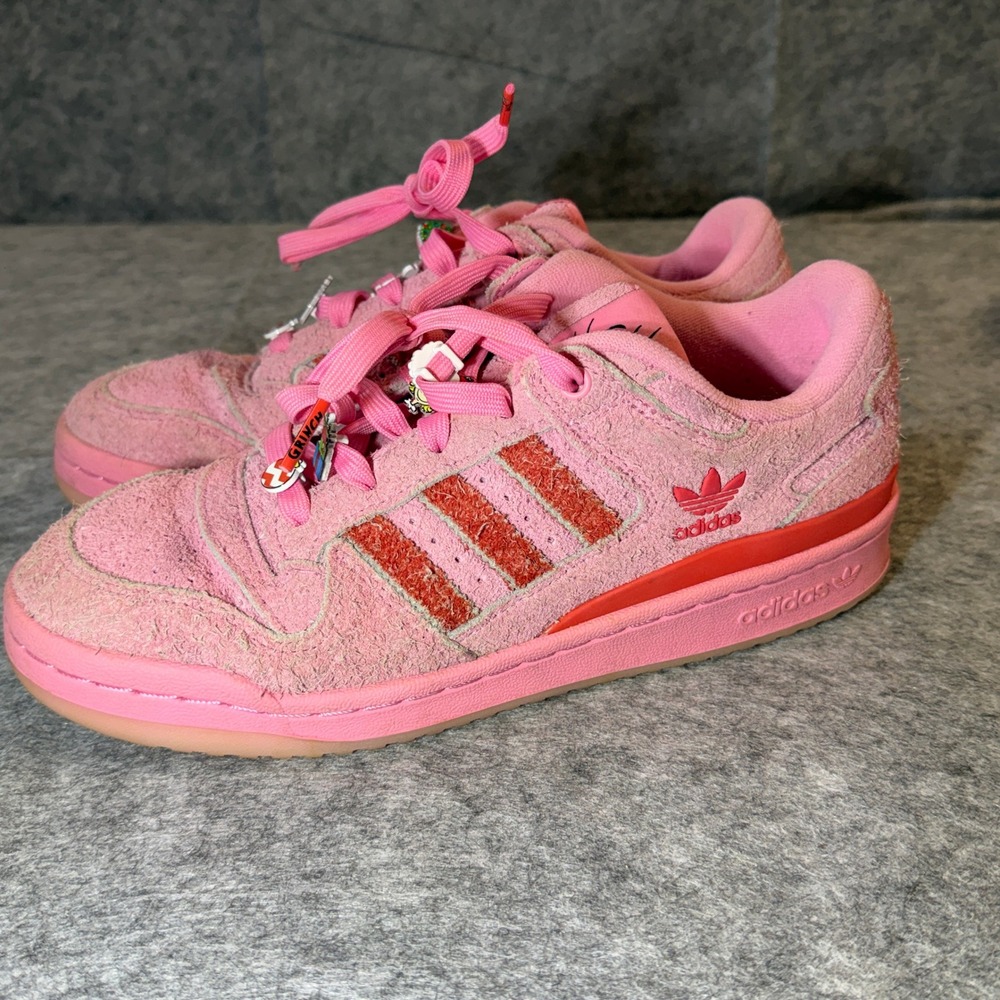 adidas Forum Low Women Size 8.5 Pink The Grinch Cindy Lou Who Suede ID3512